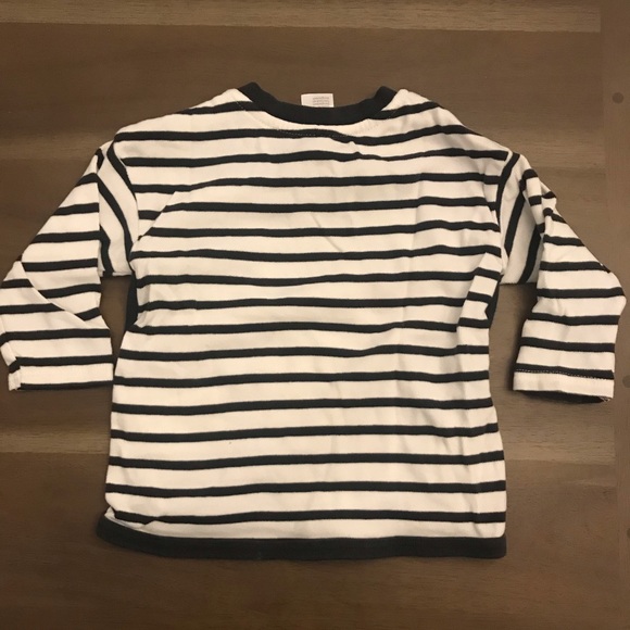 H&M Black & White Striped Long-Sleeve Shirt - Picture 3 of 3